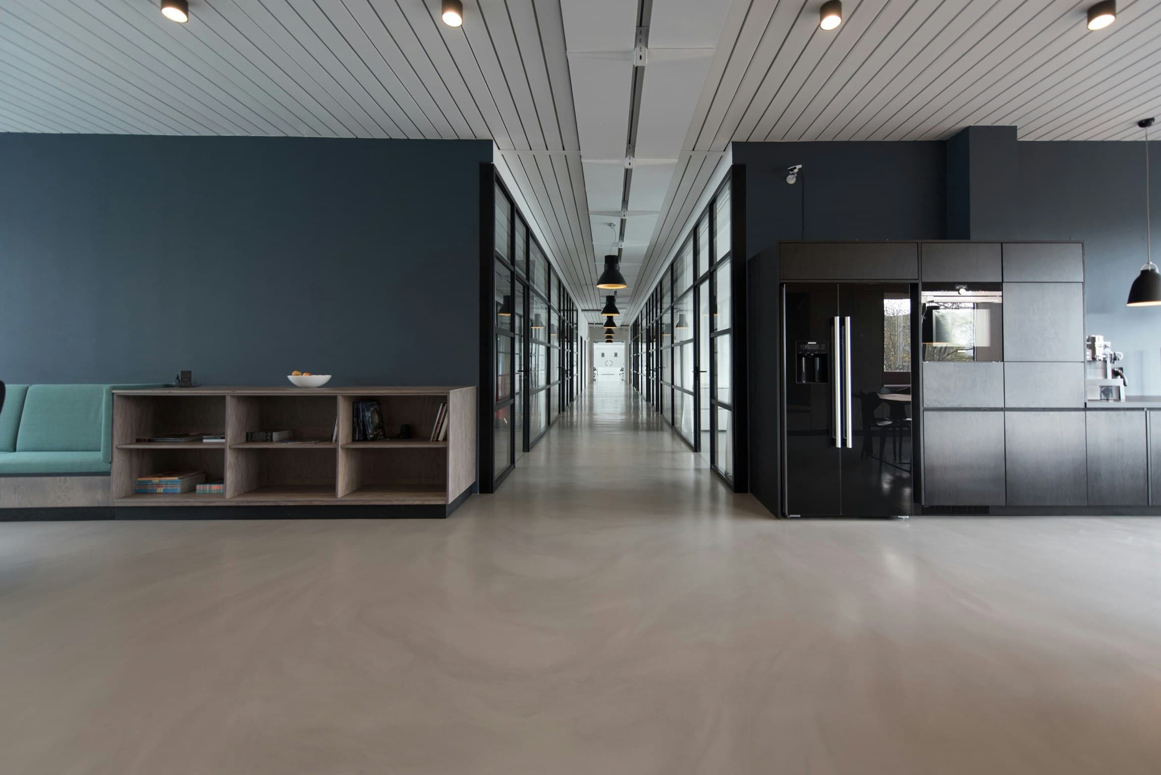 Calm, airy interior space with natural light