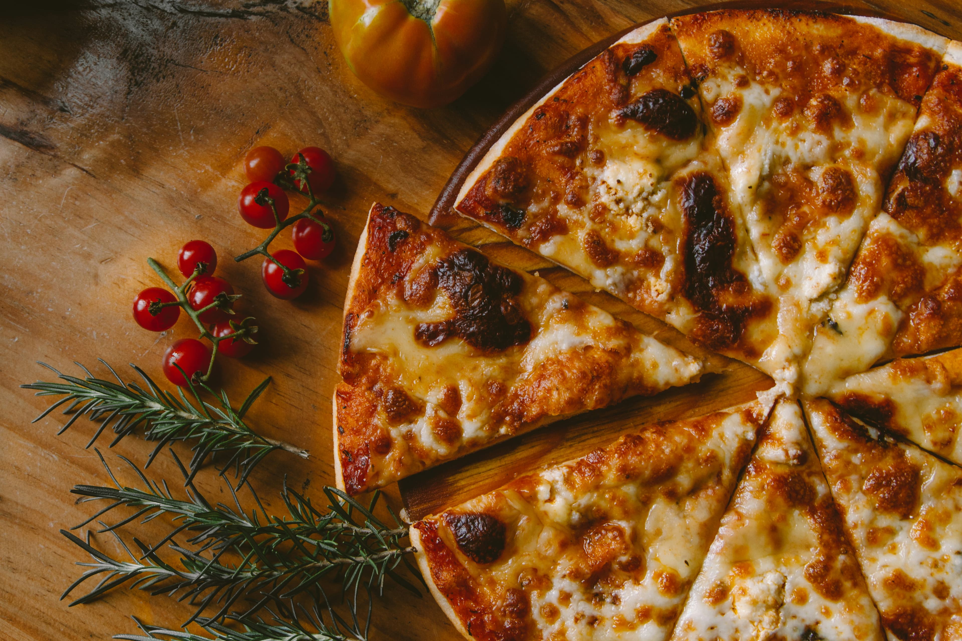 A wood-fired pizza at Forno Himalaya